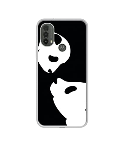 Image of Panda Drawing Design Printed Silicon Soft TPU Back Case Cover for Motorola Moto E30 4G / E40 4G