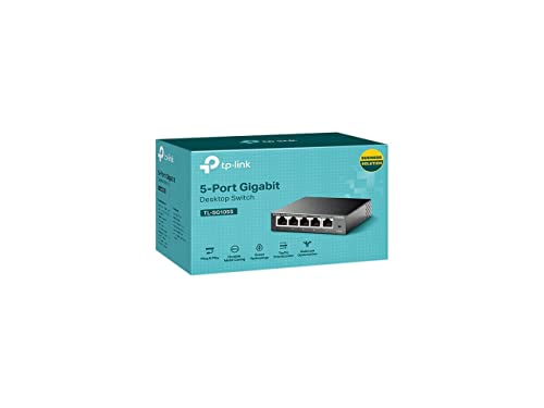 TP-Link TL-SG105S | 5 Port Gigabit Ethernet Switch | Desktop/Wall-Mount | Plug & Play | Fanless | Sturdy Metal | 3 Year Manufacturer Warranty | 802.1p/DSCP QoS & IGMP Snooping | Compact Design - Image 6