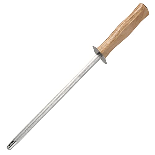 Chaira Afiladora Cocina 19 cm. Mango Madera. Chaira Afilador Cuchillos/Tijeras Manual