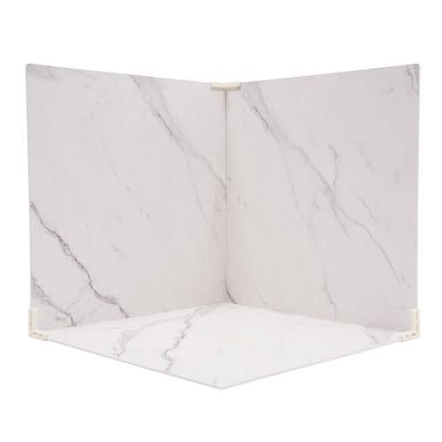 Food Photography Backdrops 24x24 inch Marble Photo Backdrop Boards 3PCS White Photography Backdrop Boards