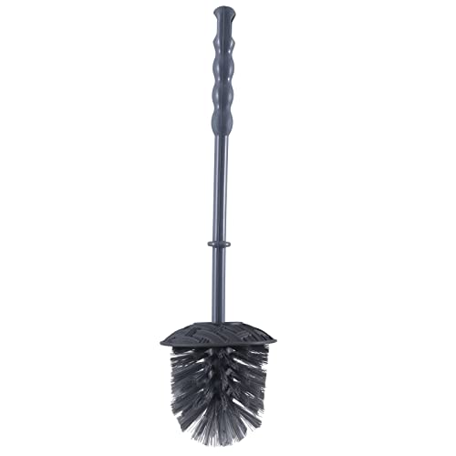 Image of Superio Wicker Style Toilet Bowl Brush and Holder (Onyx Grey), Durable Toilet Brush to Clean Bowl