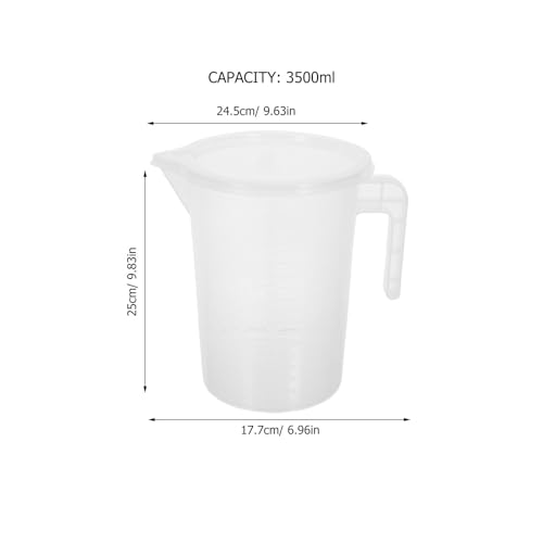 Jarra medidora grande de 3,5l MAGICLULU con tapa de plástico transparente para tiendas de té 3