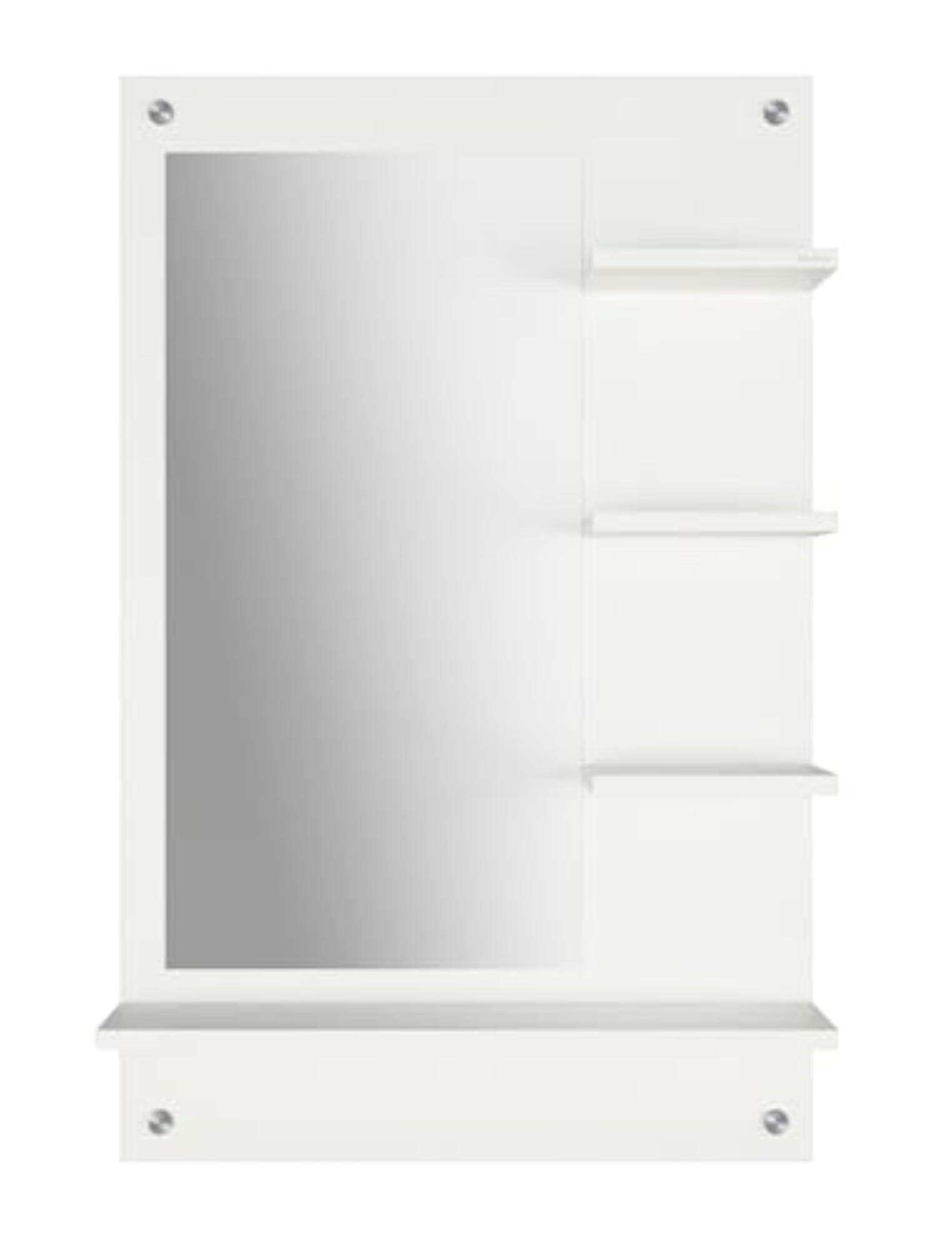 Wall Mounted Dressing Table with Mirror and 4 Storage Shelves, White