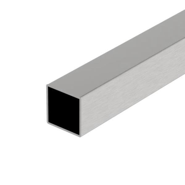 Sellon24 Tubo de acero inoxidable V4A AISI 316 40 x 40 x 2 mm L3000 mm pulido tubo cuadrado barandilla exterior