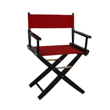212 Main 206-22-032-11 24 in. Extra-Wide Premium Directors Chair Black Frame with Red Color Cover