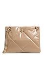 Tory Burch Women's Kira Diamond Quilt Small Shoulder Bag, Taupe Oak, Tan, One Size