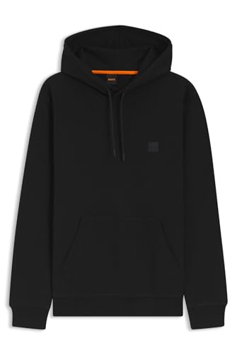 BOSS Hoodie Aus Baumwoll-terry Mit Logo-aufnäher Black