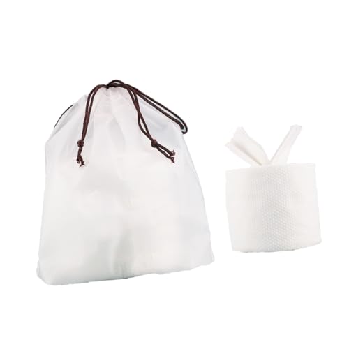 FRCOLOR Multi-purpose Cotton Facial Tissue 2 Rolls 50 Sheets Each for Makeup Removal Nail Polish Soft Absorbent Travel-friendly