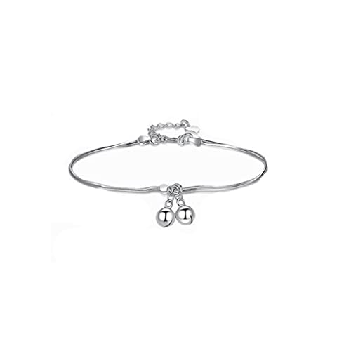 Tobillera de plata con campanas de estilo antiguo para mujeres 2