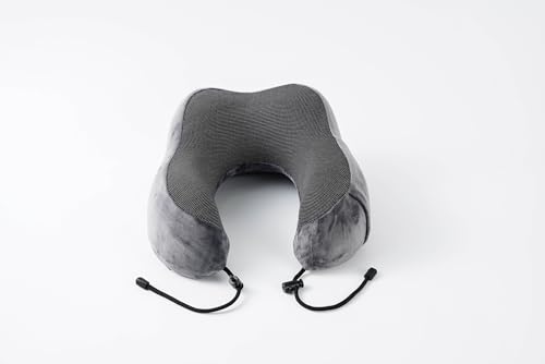 Twelve Travel⢠Pillow, 100% Pure Memory Foam Neck Pillow, Airplane Travel Kit with 3D Contoured Eye Masks, Earplugs, and Travel Bag, Standard (Grey) - Image 4