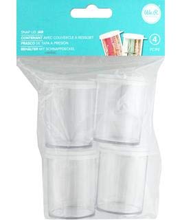 Image of We R Memory Keepers 0633356604303 Storage Bottle Storage & Decor-Snap Lid Jars (4 Piece), Multicolor
