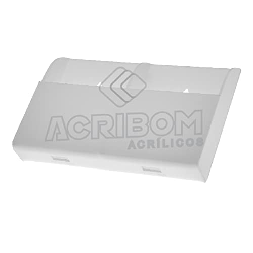 Suporte de Parede em Acrílico Branco Para 2 Celulares - Porta Celular Duplo - Acribom