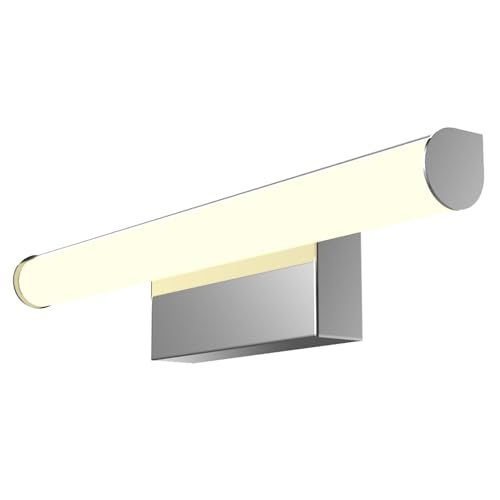 kalb | LED luz espejo 400mm, aplique, cromo, redondo, 230VAC, luz baño cromo - ambiente moderno, ahorra energía, resistente a salpicaduras, blanco neutro