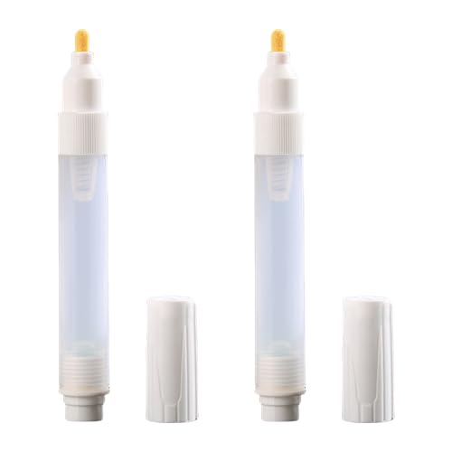 2 PCS/セット5mm黄色の丸いヘッド補充可能ペンペン空の塗料マーカー充填可能なペン水彩岩絵画