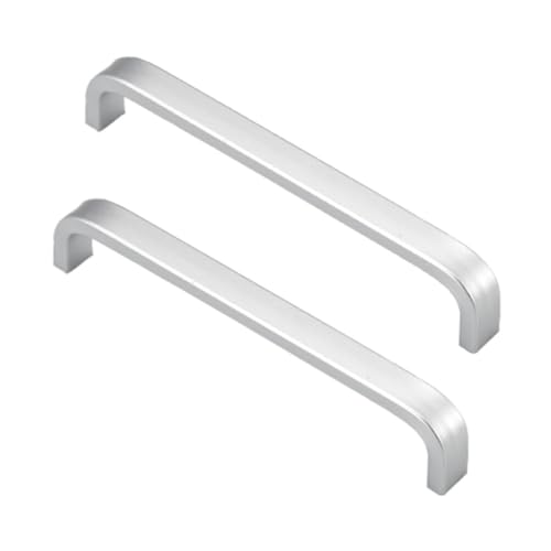 Paquete de 2/4/6/8 tiradores plateados for armario de cocina, con centros de orificios de 96/128/160/192/224 mm y ancho de 18 mm.(2pack,192 hole)