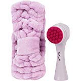 CalaDual Action Facial Brush & Headband Set-Purple