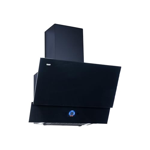 Image of KAFF 60 cm, 1350 m /hr Slant Kitchen Chimney | Powerful Suction | Touch Control with Digital Display | Gesture Control | Black Designer Glass | LED Lights | Low Noise | AERO BL