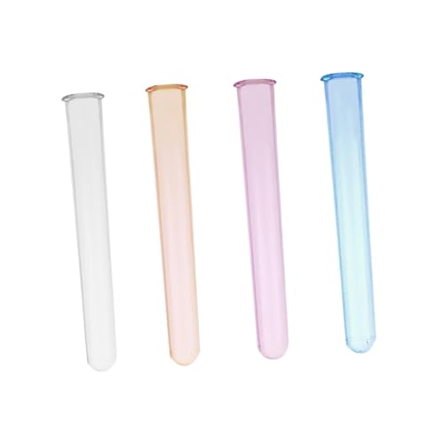 FUNOMOCYA 4pcs Acrylic Test Tube Test Tubes Vials with Caps Test Tube Vase Test Bottles Lab Autosampler Vial Scientific Experiments Liquid Sample Vial Bottle Liquid Test Tube Plastic