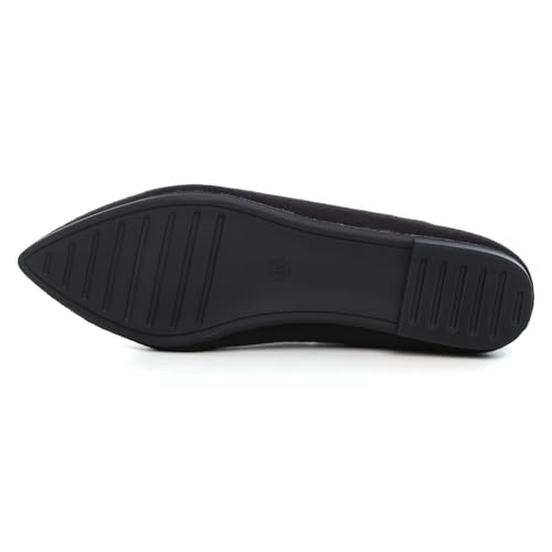 Image of Dear Time Women's Pointed Toe Ballet Flats Simple Casual Office Work Flats Slip-on Comfortable Shoes