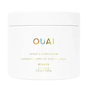 OUAI Scalp & Body Scrub, St. Barts - Exfoliating Body Scrub with Sugar & Coconut Oil Blend for Smooth, Moisturized Skin - Gentle Scalp Exfoliator for Removing Product Build Up (8.8 Oz)