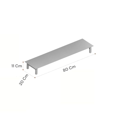 Image of Store 80Cm Long Wooden Monitor Stand with Storage Organizer for Desk Tables, Office, Home, Studio, Study Table | Monitor Stand Riser