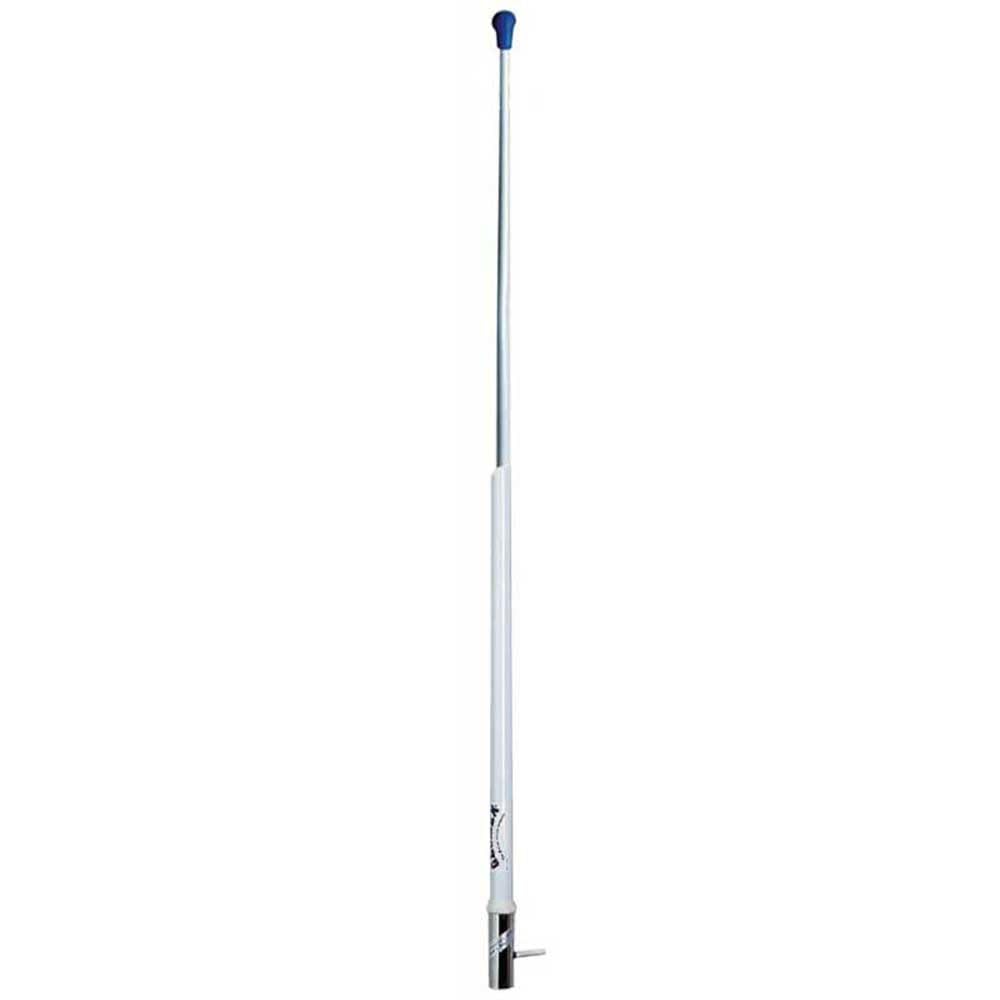 Glomex – Antenna VHF ad Alte Prestazioni 2,4m (Bianco/Cromo), Modello RA1206CR – Alto Guadagno 6dB, Ghiera Cromata, Per barche a vela, motore, gommoni, yacht – Massima Portata e Qualità