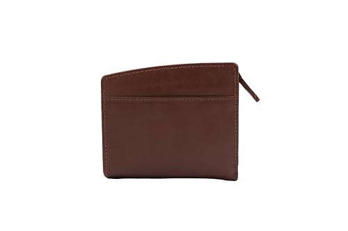 Briomhar Irish Leather Wallet for Women - Celtic Knot Design 4 Card Slots with Zipper Coin Purse - Brown2
