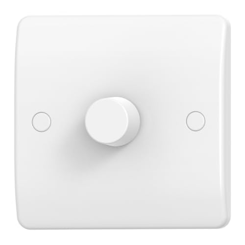 iolloi LED Dimmer Switch For Dimmable LED Incandescent Halogen Bulbs Push on/off Rotary Universal Dimmer-Switch No Neutral Required 1 Gang 2-Way 3-100W (1-10 LEDs)