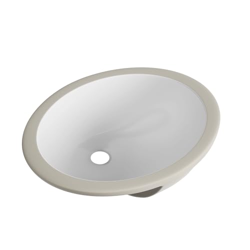 SmartSylva Undermount Bathroom Sink Oval, 14.75” x 11.5” (Interior Size) Oval Porcelain Ceramic...