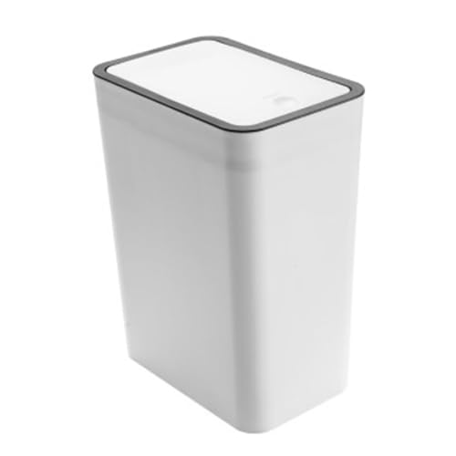 Caneca de Basura Plástica Blanca con Tapa a Presión 33 cm miniatura 2