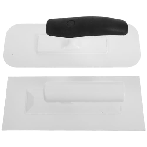 POPETPOP 2 Pièces Truelle de Maçon en Plastique pour Finition du Béton Angle Droit et Coin Arrondi, Outil à Main pour Plâtrerie, Finition Lisse et Revêtement Uniforme, DIY