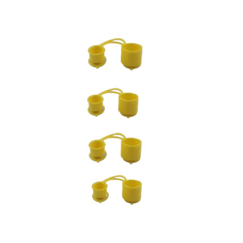 Image of Yellow Rubber Dust Caps /Plugs For 1 /2 Body Flat Face Hydraulic Bobcat Skid Steer Quick Couplers (4 Sets)
