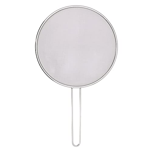 Mimo Style Tela Anti Respingo Para Fritura Pequeno 25cm, Proteção de Malha Fina, Adequado Para Diversos tamanhos de Panela ou Frigideira, Também Pode Ser Usada Para Escorrer e Coar, Prata