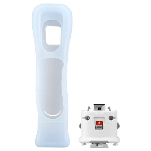 OSTENT Motionplus Motion Plus + silikonowe etui kompatybilne z pilotem Nintendo Wii, kolor biały