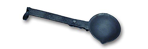 Folding Lead Ladle. May have black handle with silver color scoop.