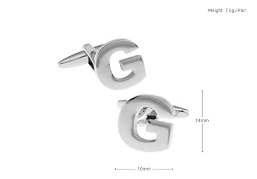 Mancuernillas para hombre Daesar letra G plateadas miniatura 2