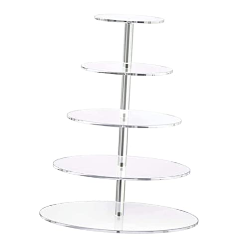 Unomor 1pc Cake Stand Cake Display Holder Circle Tray 5 Tier Cake Tower Cupcake Tower Cupcake Serving Holder Tiered Serving Tray Fruit Pastry Stand Riser Dessert Display Stand Acrylic