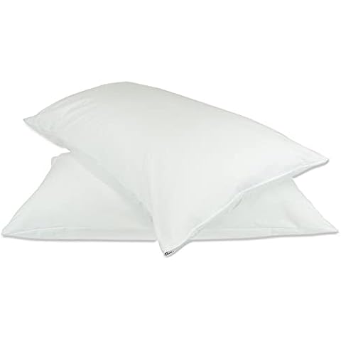 BC BARE COTTON Luxury Hotel Bedding Quality Collection, Ultra Soft dust Proof Plain Pillow Protector | Pillow Cover with Zipper, Soft & Comfortable for Hair and Skin, King Size, 2 Pack Set Cover