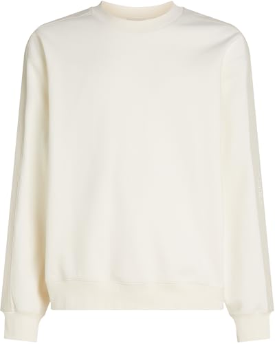 Calvin Klein Herren Sweatshirt Logo Tape Crew Neck Relaxed Fit, Beige (Tofu), XXS – Ansicht 5