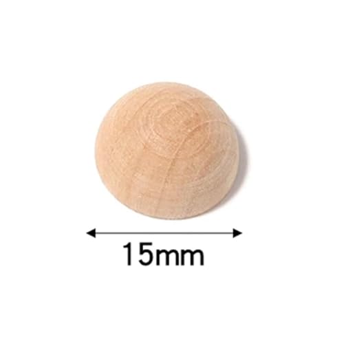 Image of 100Pcs Unfinished Half Wood Beads Wood Half Beads for Paint DIY Projects Toy 1.5cmx0.75cm