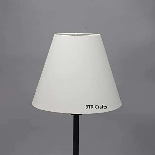 Image of 10 inch Inches, Small-Medium, Conical Lamp Shade, Cotton Fabric, Cream Color