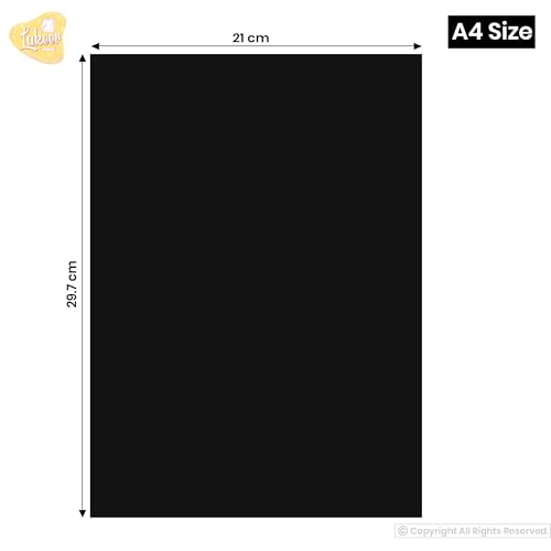 Image of Lakeer A4 Black Mounting Board (Z Black Colour) Pack of 5 Cardstock paper-600 GSM /1mm Thick (Size: 297mm X 210mm)