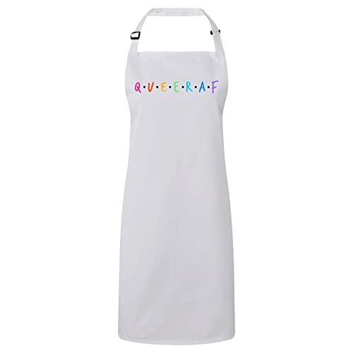 Tablier cuisine premium blanc Queer AF pour des moments conviviaux LGBTQ+