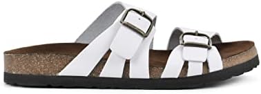 WHITE MOUNTAIN Women's Herbal Footbed Sandal, White/Leather, 10 M | Image 1