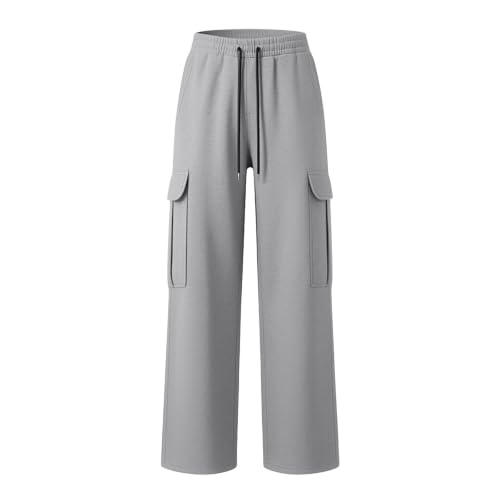 Sweatpants For Men Baggy Open Bottom Hiking Jogger Cargo Pants With Pockets | Men's Cargo Work Pants With Pockets Lightweight Wide Leg Sweat Pants Baggy Joggers Open Bottom Gym Drawstring Workout Trouser - image 4