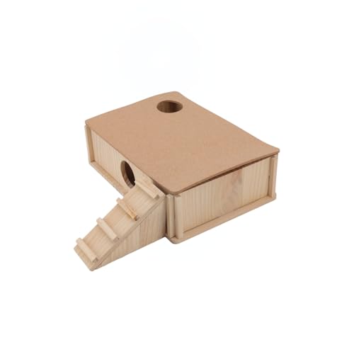 木製のハムスターハウス、取り外し可能な屋根付きの隠れ家 | 登山はしご付きのケージアクセサリー | ハムスター/小型ペット/設置が簡単で安定した構造、