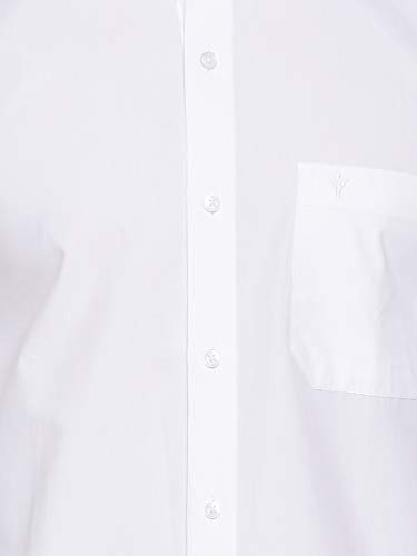 Image of RAMRAJ COTTON Men White Cotton Rich Half Sleeve Collared Classic Shirt