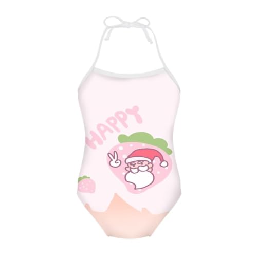 Image of Christmas Kids One-Piece Halter Swimsuits Beach Swimwear Bathing Suit for 3-10 Years Girls