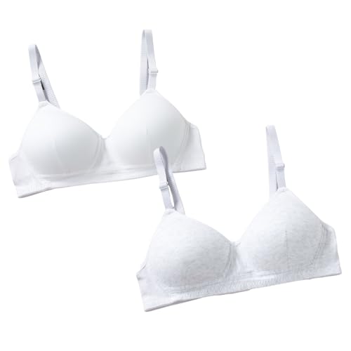 Big Girls' Adjustable Wireless Bra Cotton Bras Light Padded Teens Sports Bra Training Bras for Girls