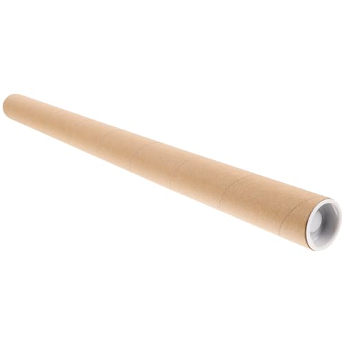 KICHOUSE Portable Kraft Mailing Tubes Poster Tube Storage for Artwork Document Shipping Rolls Round Paper Lid
